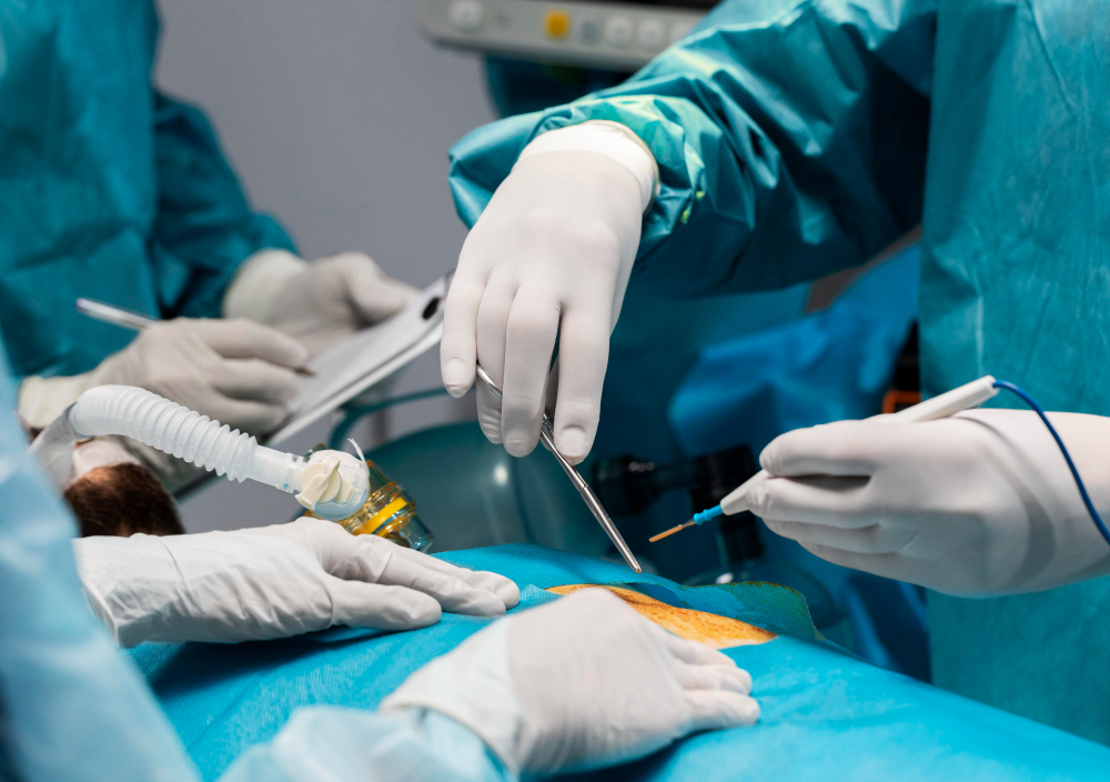 Minimally invasive instruments used during hernia surgery